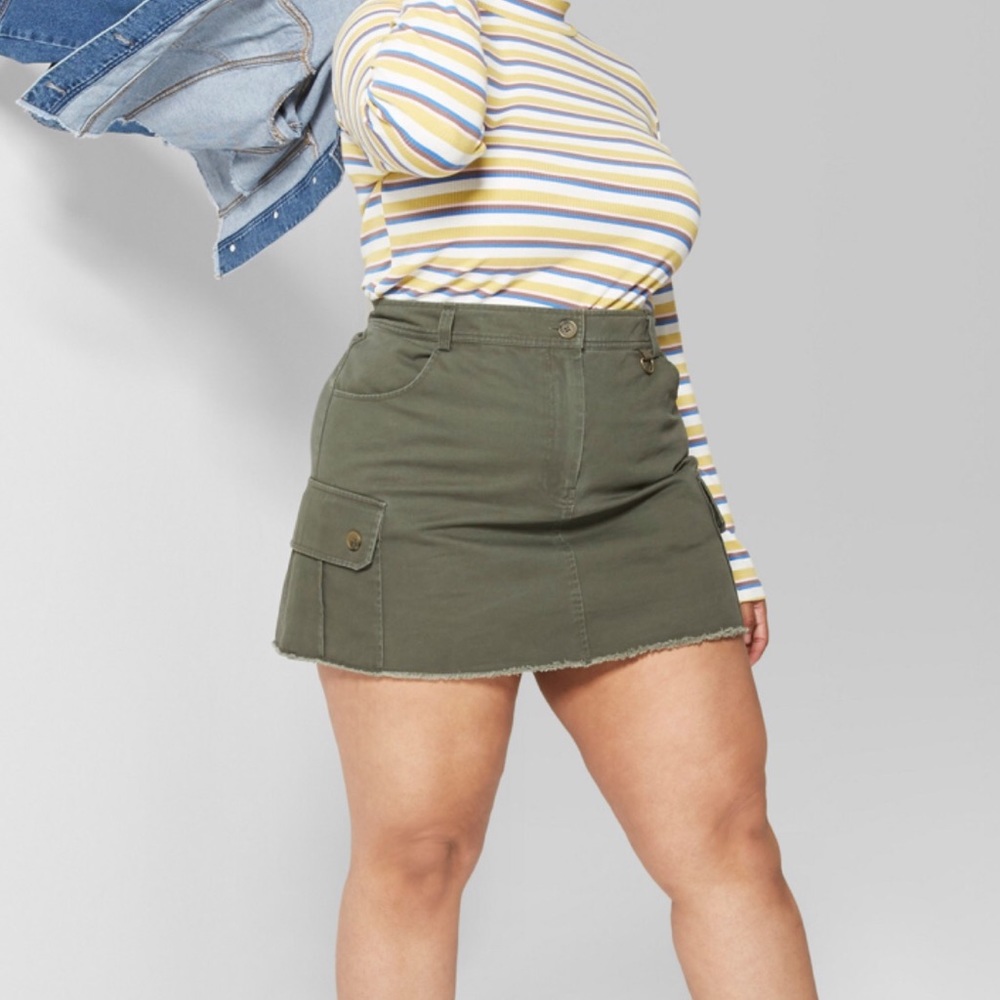 Wild Fable Utility Skirt Army Green